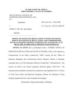 Notice of Filing Motion to Reinstate Automatic Stay