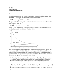 Bio 113 Winter 2005/6 Problem Set 1 Solutions 1) In section