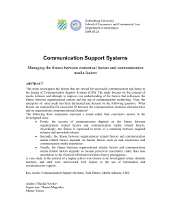 Communication Support Systems