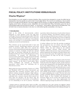 FISCAL POLICY: INSTITUTIONS VERSUS RULES Charles Wyplosz*