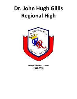 Course Selection for 2017-2018 - Dr. John Hugh Gillis Regional