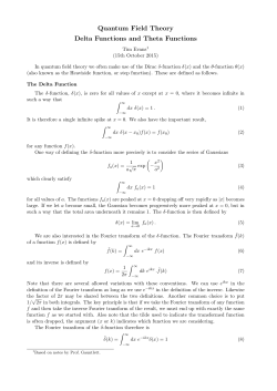 Quantum Field Theory Delta Functions and Theta Functions
