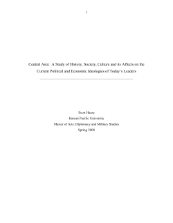 Central Asia: A Study of History, Society, Culture and its Affects on