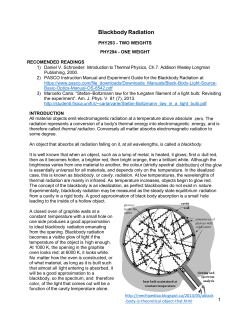Blackbody Radiation - University of Toronto Physics