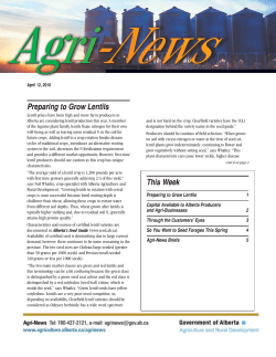 Preparing to Grow Lentils - Alberta Agriculture and Forestry