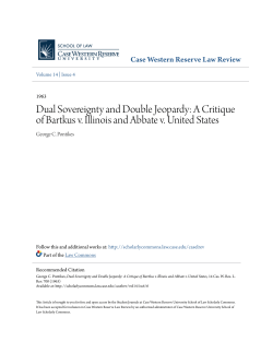 Dual Sovereignty and Double Jeopardy: A Critique of Bartkus v