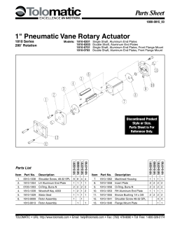 1810 Series Pneumatic Vane Rotary Actuator Part Sheet