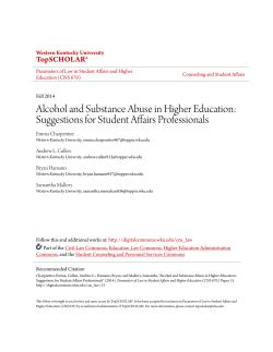 Alcohol and Substance Abuse in Higher Education