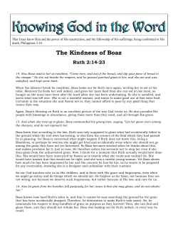 The Kindness of Boaz - Knowing God in the Word