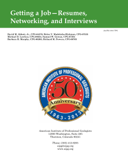 Getting a Job&mdash;Resumes, Networking, and Interviews