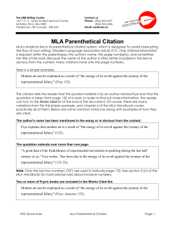 MLA Parenthetical Citation