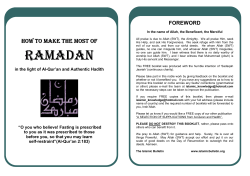 Ramadan Booklet - The Islamic Bulletin