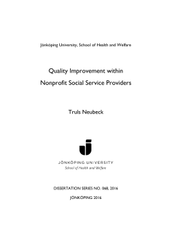 Quality Improvement within Nonprofit Social Service