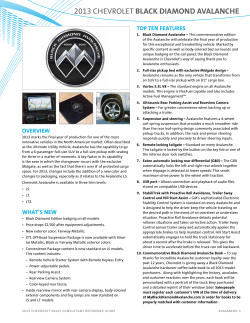 2013 CHEVROLET BlaCk diaMond avalanChe