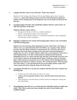 IMMIGRATION LAP 2 STATUE OF LIBERTY 1 I. Content: Describe