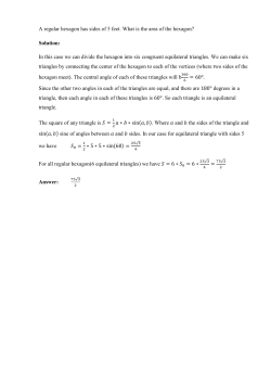 A regular hexagon has sides of 5 feet. What is the area of the