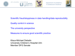 Scientific fraud/sloppiness in data handling/data reproducibilty