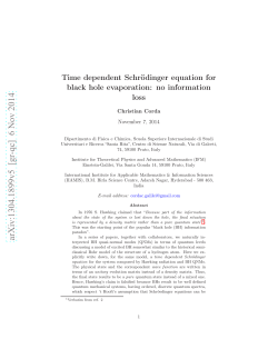 Time-Dependent Schrodinger Equation for Black Hole Evaporation