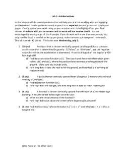 Lab 1: Antiderivatives In this lab you will do several problems that