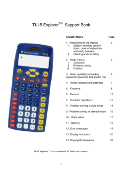 TI 15 Calculator Teacher support book