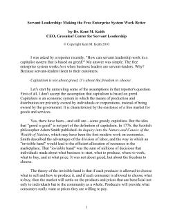 Servant Leadership: Making the Free Enterprise System Work Better