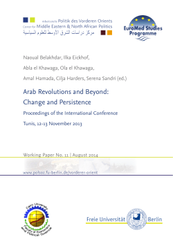 Arab Revolutions and Beyond: Change and Persistence