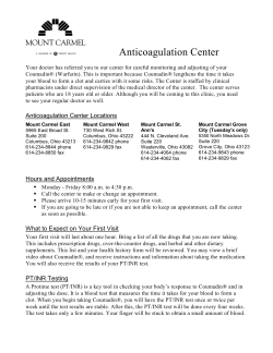Anticoagulation Center - Mount Carmel College of Nursing