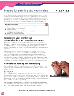 Prepare for perming and neutralising