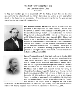 The First Ten Presidents of the Old Dominion Boat Club