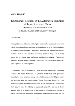 Employment Relations in the Automobile Industries of Japan, Korea