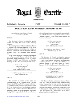 February 14, 2007 - Government of Nova Scotia