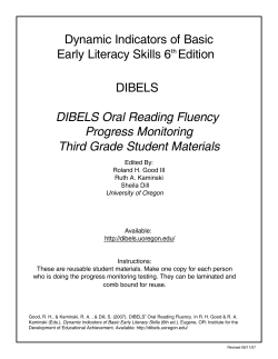 Dynamic Indicators of Basic Early Literacy Skills 6th Edition DIBELS