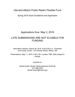Harvard-Allston Public Realm Flexible Fund Applications Due: May