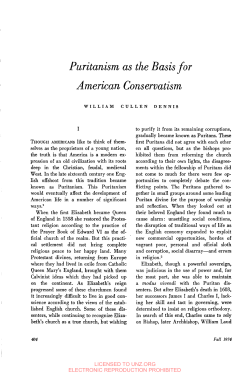 Puritanism as the Basis for American Conservatism