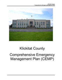 Klickitat County Comprehensive Emergency Management Plan