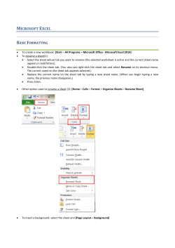 Hints for Practical Activities