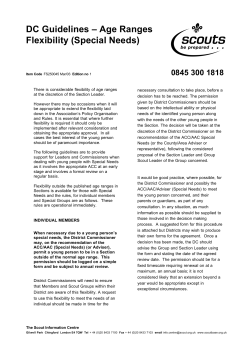 DC Guidelines – Age Ranges Flexibility (Special Needs)