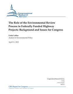 The Role of the Environmental Review Process in Federally Funded