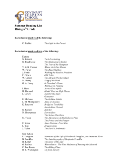 Middle School Summer Reading