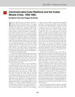 Czechoslovakia-Cuba Relations and the Cuban