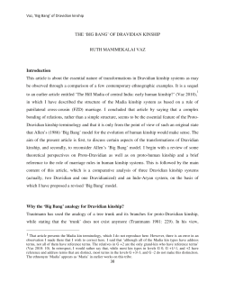 THE `BIG BANG` OF DRAVIDIAN KINSHIP RUTH MANIMEKALAI