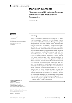 Market Movements: Nongovernmental Organization Strategies to