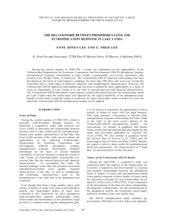 THE RELATIONSHIP BETWEEN PHOSPHORUS LOAD AND