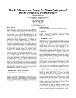 Should E-Government Design for Citizen Participation? Stealth