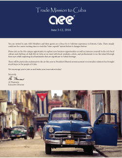 Trade Mission to Cuba - Association of Energy Engineers