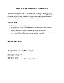 South Memorial School PTO Scholarship