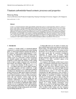 Titanium carbonitride-based cermets: processes and