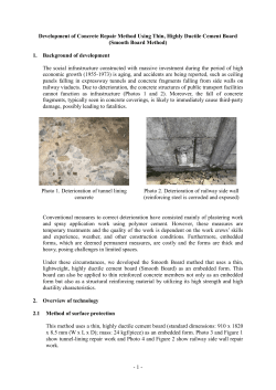 - 1 - Development of Concrete Repair Method Using Thin, Highly