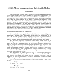 LAB 1: Basic Care and Use of the Microscope