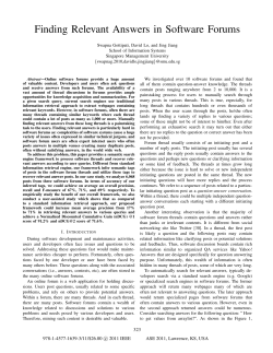 Finding Relevant Answers in Software Forums